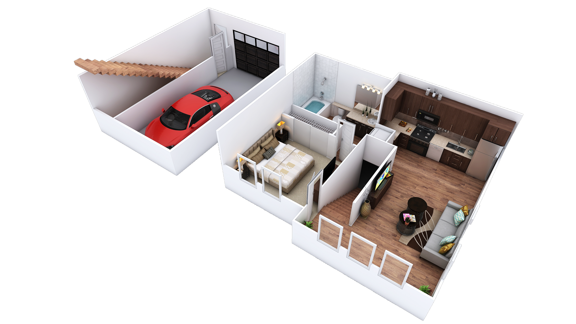 Floor plan for 1 bed, 1 bath, 626 sqft